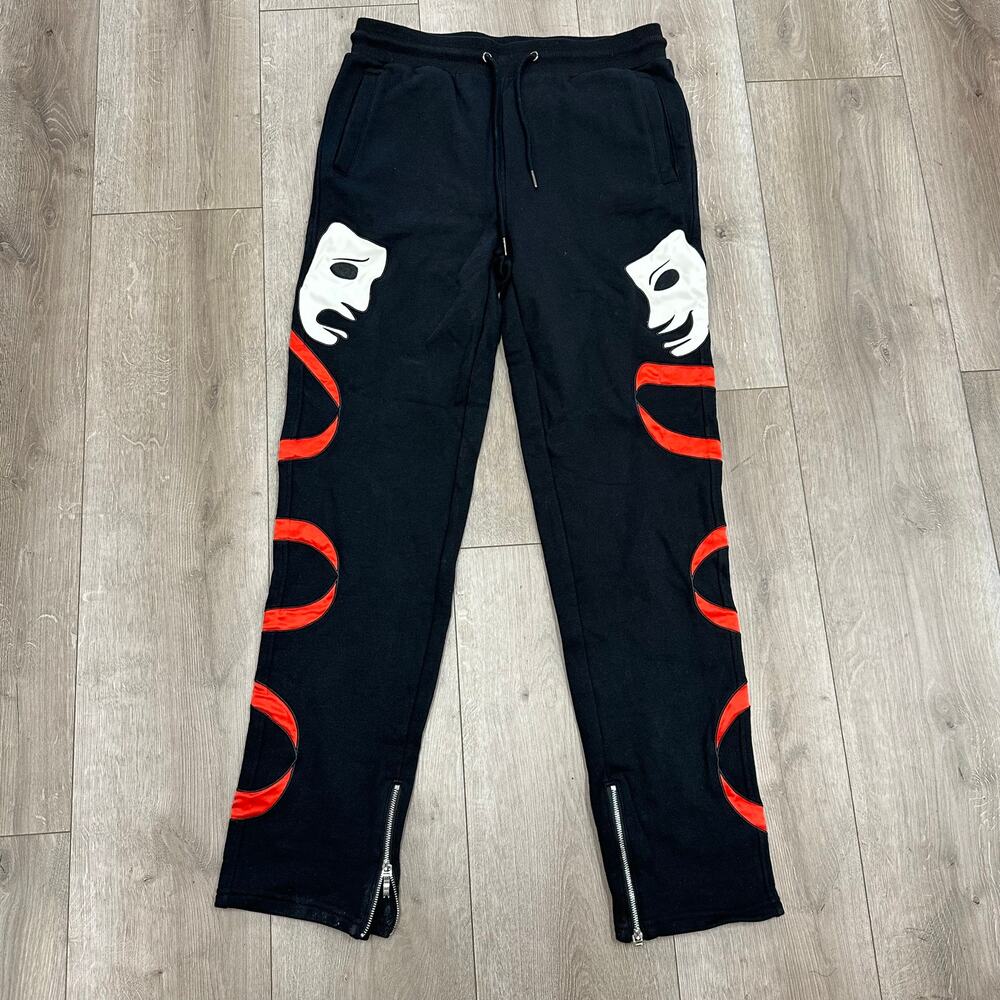 Asaali "Laugh Now Cry Later" black sweatpants size Large L B31